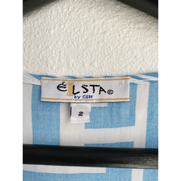 Elsta by CSN Greek Geo Mini Dress // Blue - Picture 5 of 6